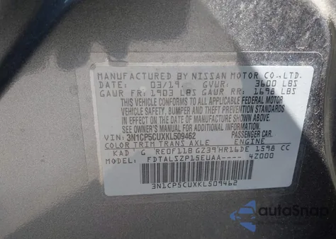 2019 Nissan Kicks Sv from USA, damaged, VIN 3N1CP5CUXKL509462